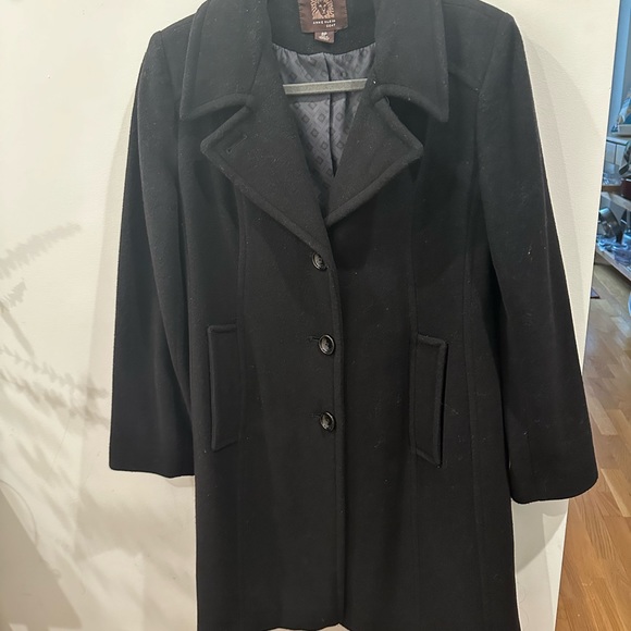 Anne Klein Women’s Notch Collar Wool Coat - Picture 2 of 3